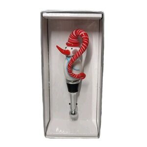 Snowman Glass Wine Stopper LS Arts New In Box Christmas
